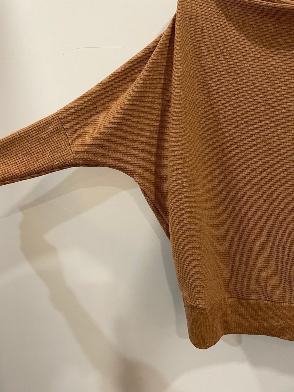 Cozy Ribbed Dolman Sweater in Warm Brown